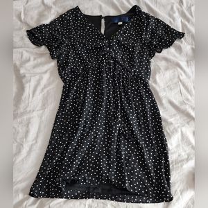 Black polka dot dress